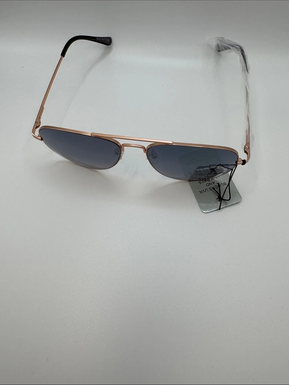 Bershka Rose Gold Frame Sunglasses with Gradient Blue Lenses